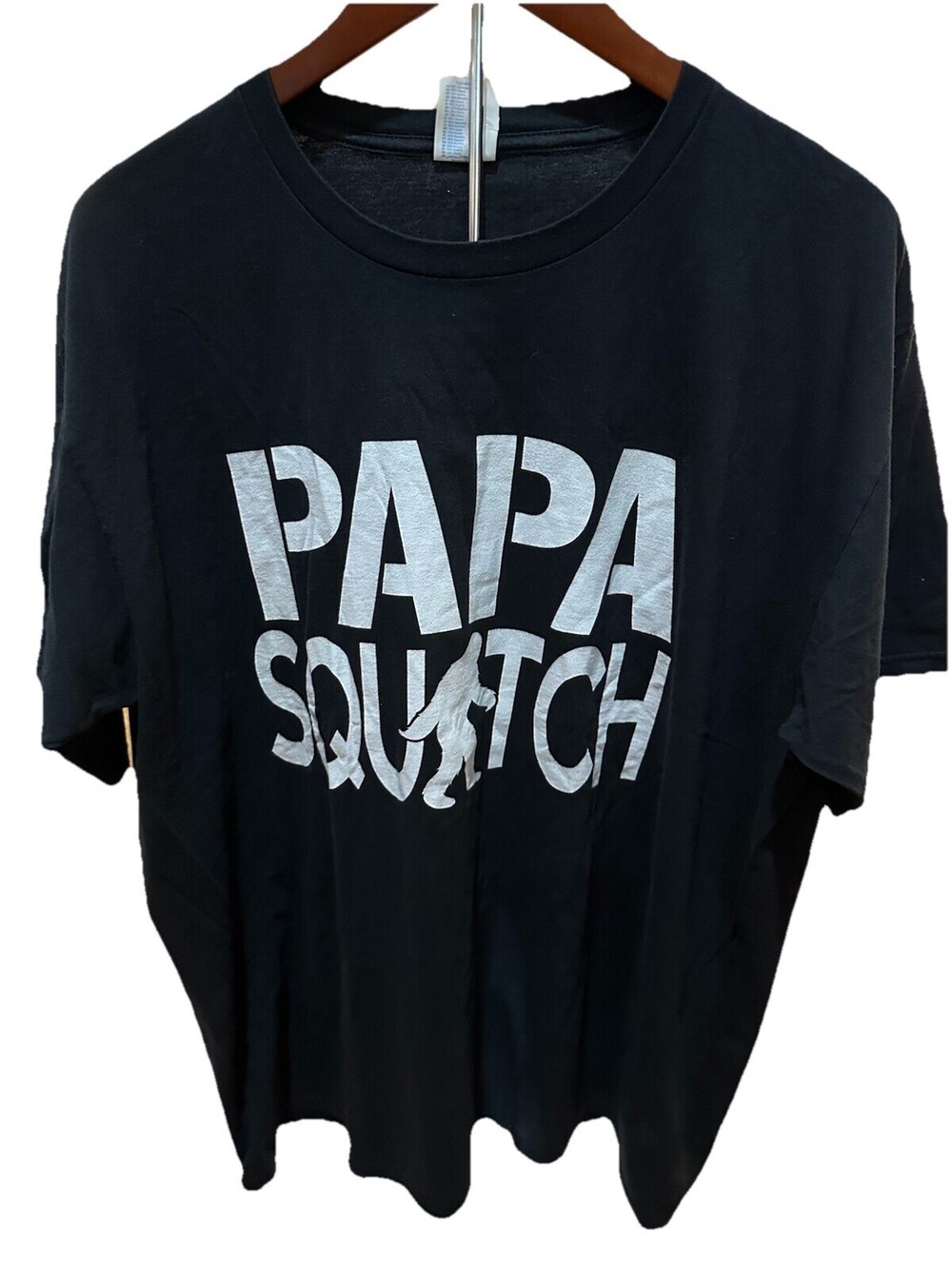 Papa Squatch Bigfoot T Shirt Mens XL Black Funny Sasquatch Graphic Tee Dad Gift